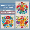 Mexican Flowers 3 Clipart Bundle
