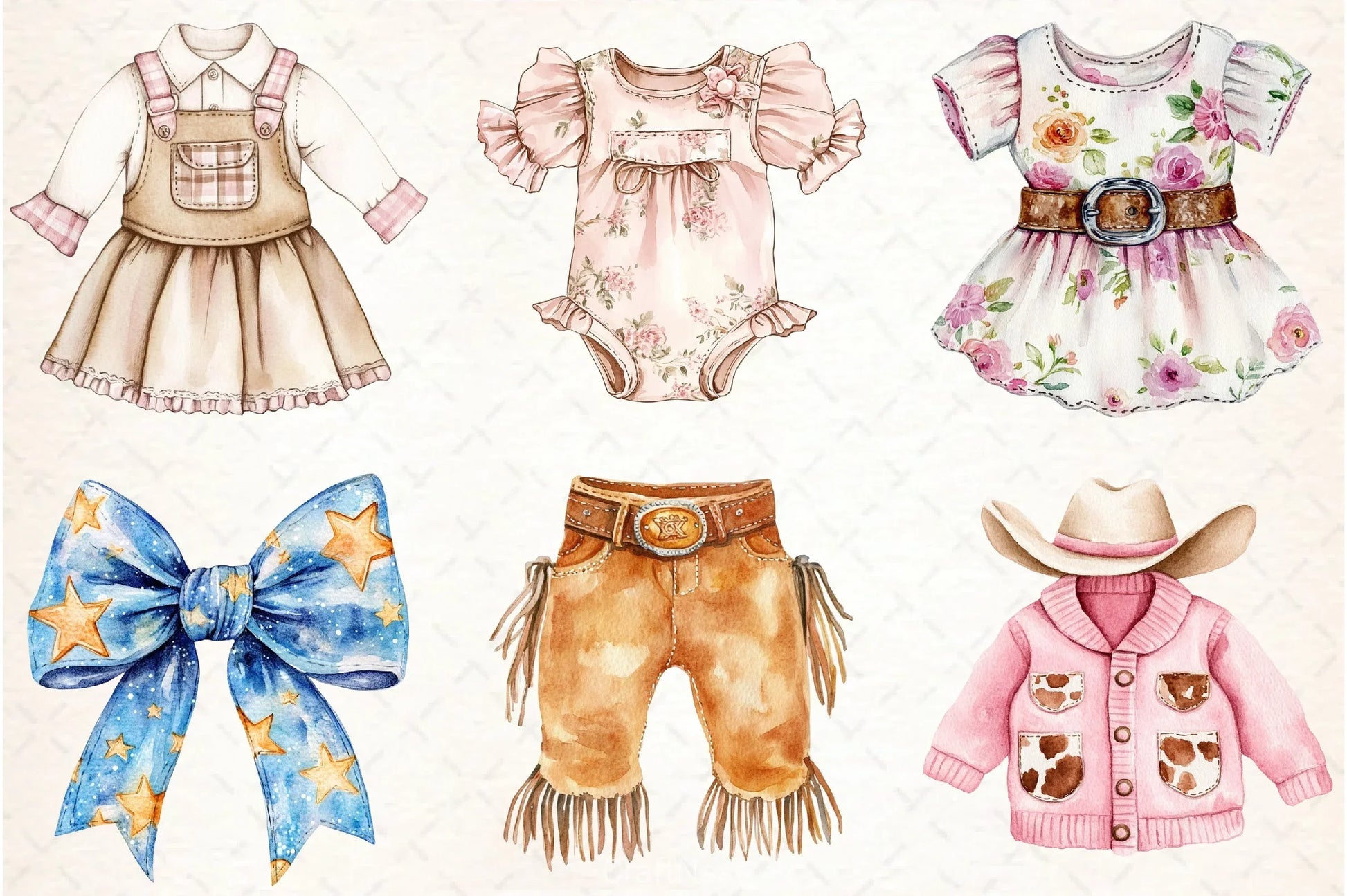 Cowgirl Baby Clothes Clipart Bundle - CraftNest - Digital Crafting and Art