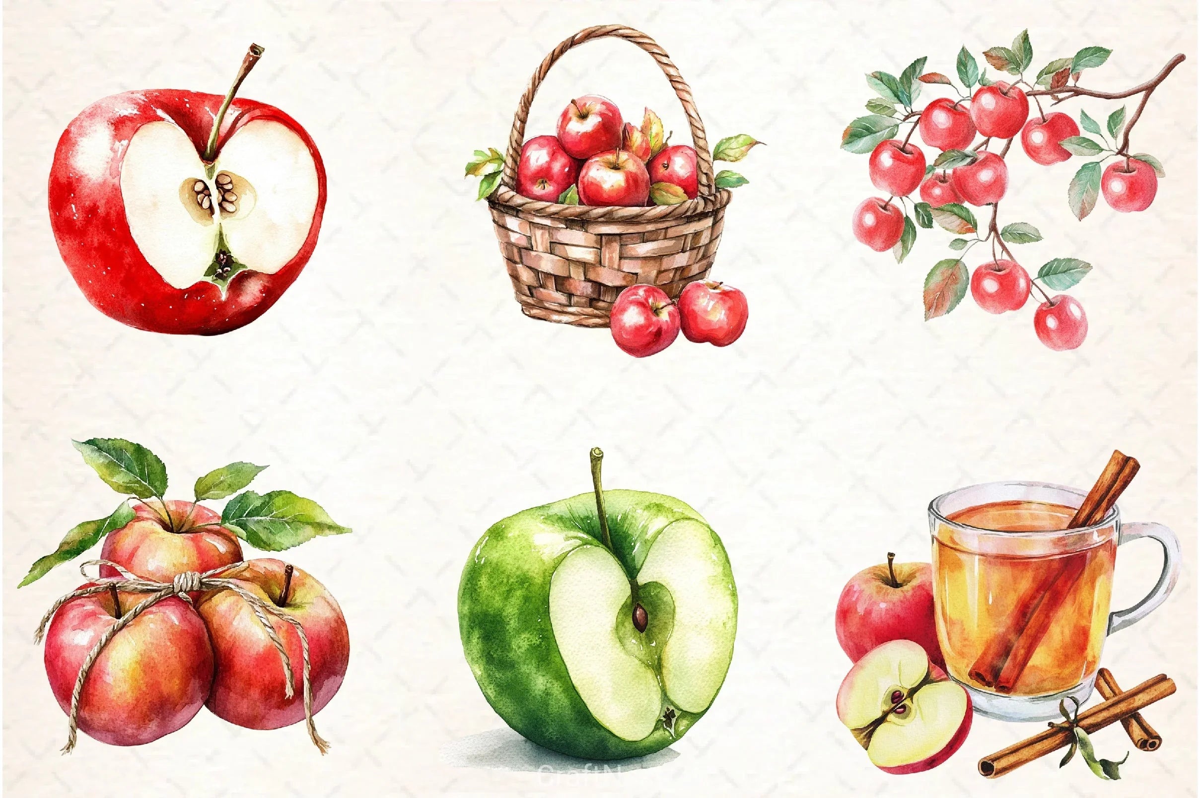 Apples Clipart Bundle 1 - CraftNest - Digital Crafting and Art