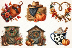 Cowboy Autumn Clipart Bundle - CraftNest - Digital Crafting and Art
