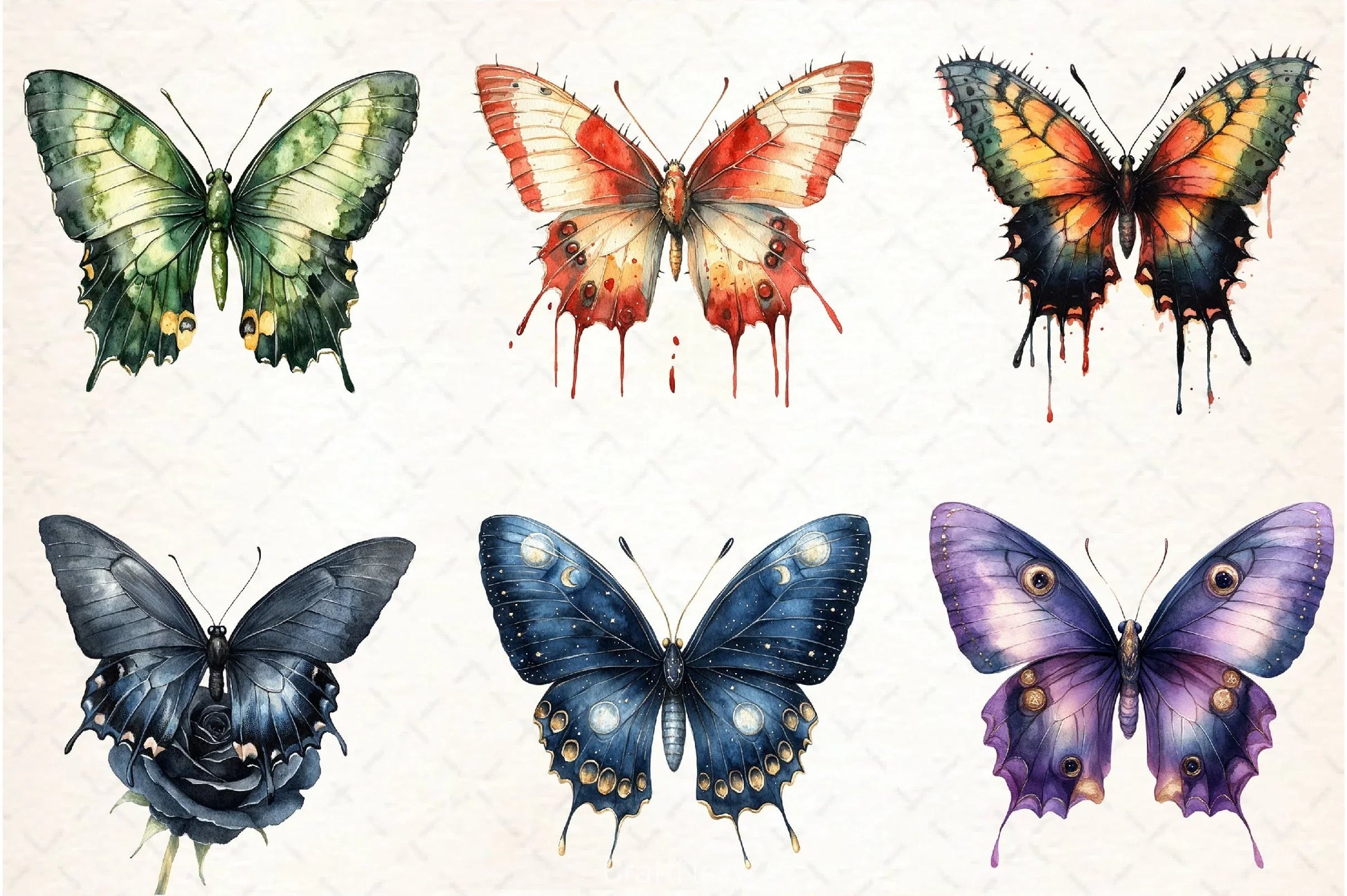 Gothic Butterfly Clipart Bundle - CraftNest - Digital Crafting and Art
