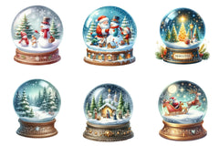 Christmas Snowglobe Village Clipart Bundle - CraftNest - Digital Crafting and Art