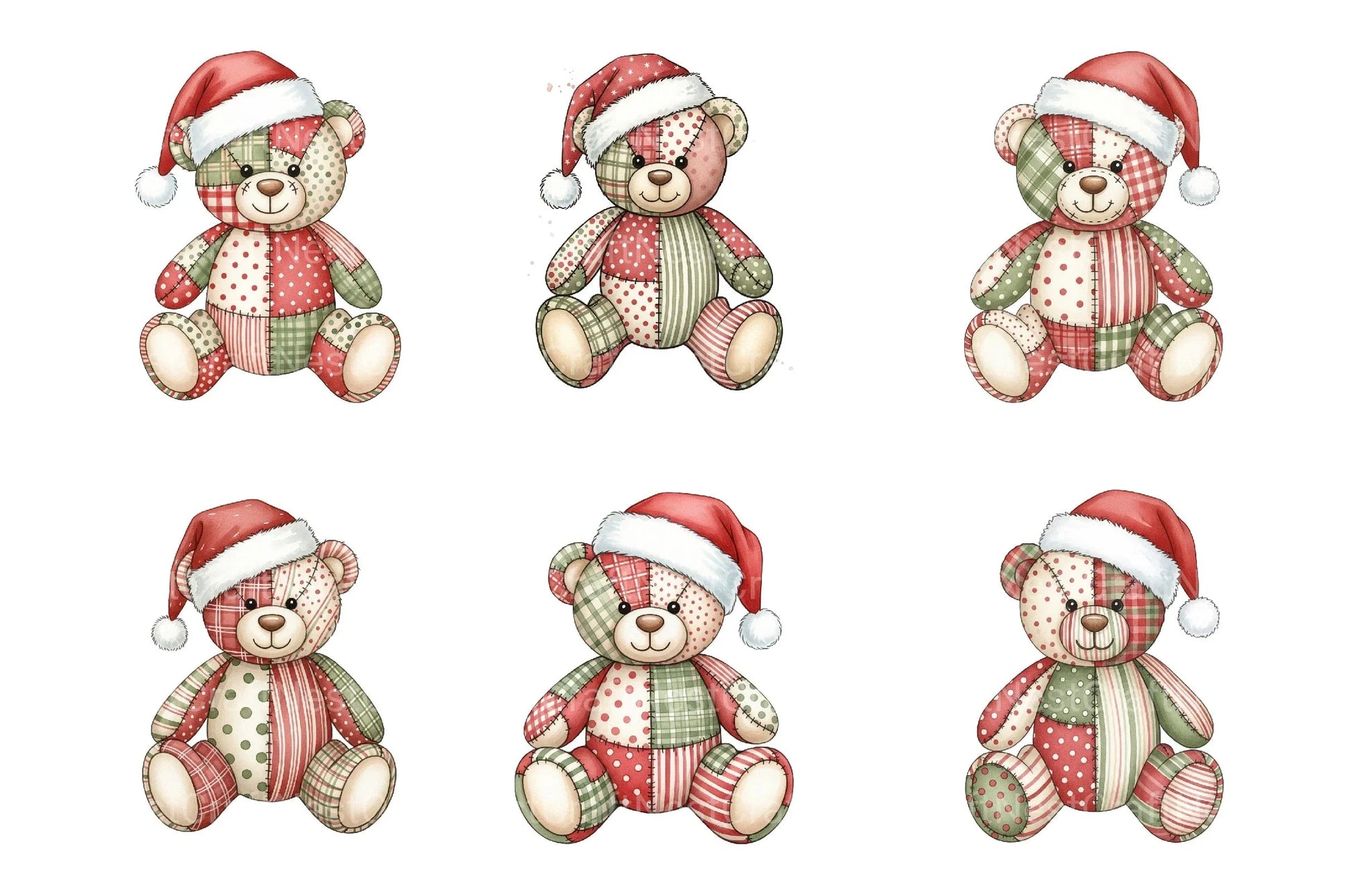 Patchwork Teddy Bear Clipart Bundle - CraftNest - Digital Crafting and Art