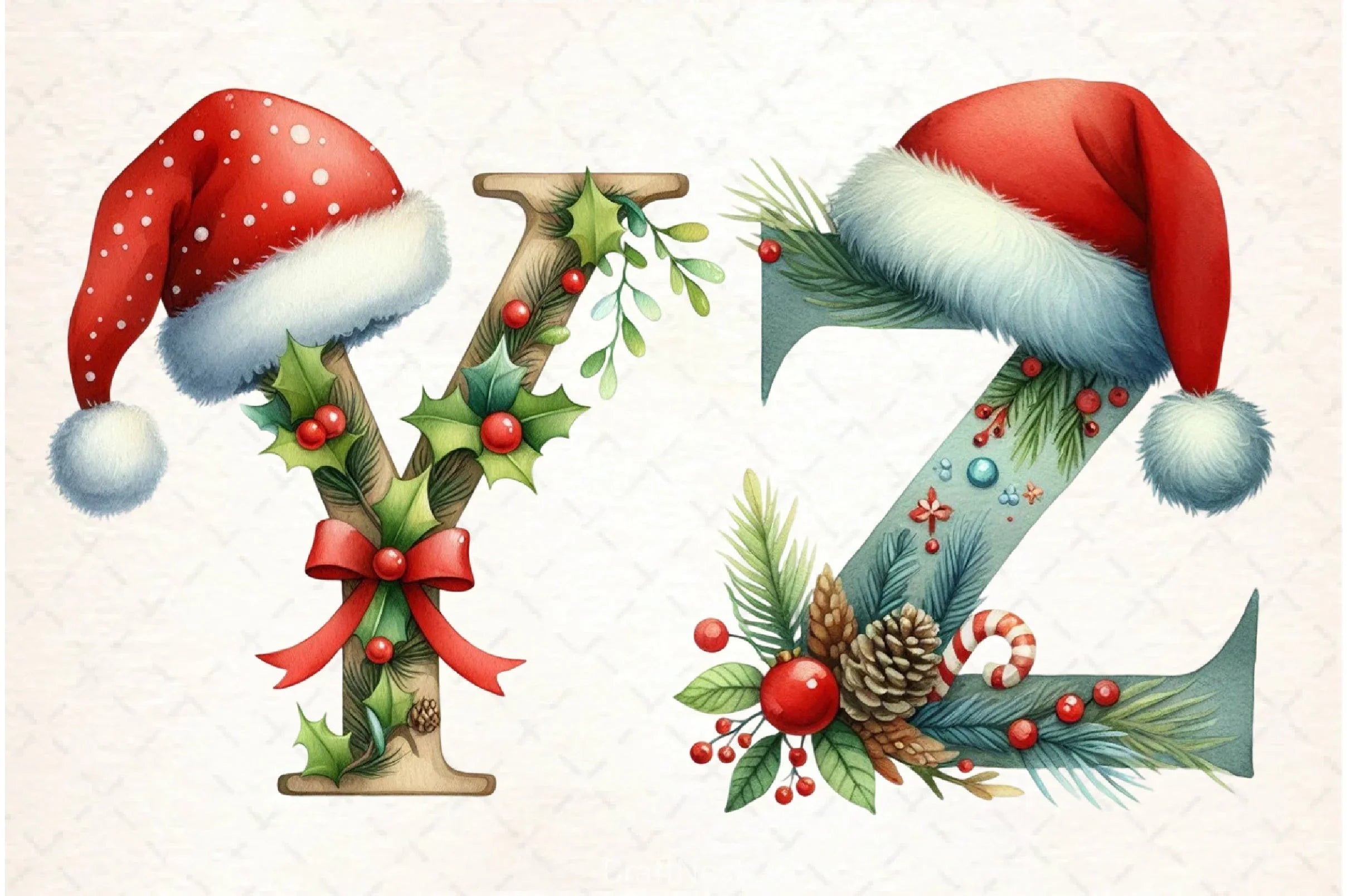 Christmas Alphabet Clipart Bundle 2 - CraftNest - Digital Crafting and Art