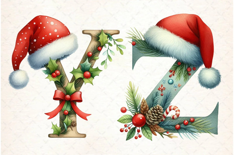 Christmas Alphabet Clipart Bundle 2 - CraftNest - Digital Crafting and Art
