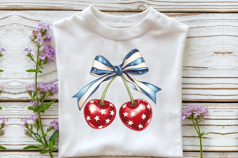 4th of July Cherry Bow Clipart Bundle 2 - CraftNest - Digital Crafting and Art