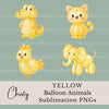 Balloon Animals Yellow Clipart Bundle