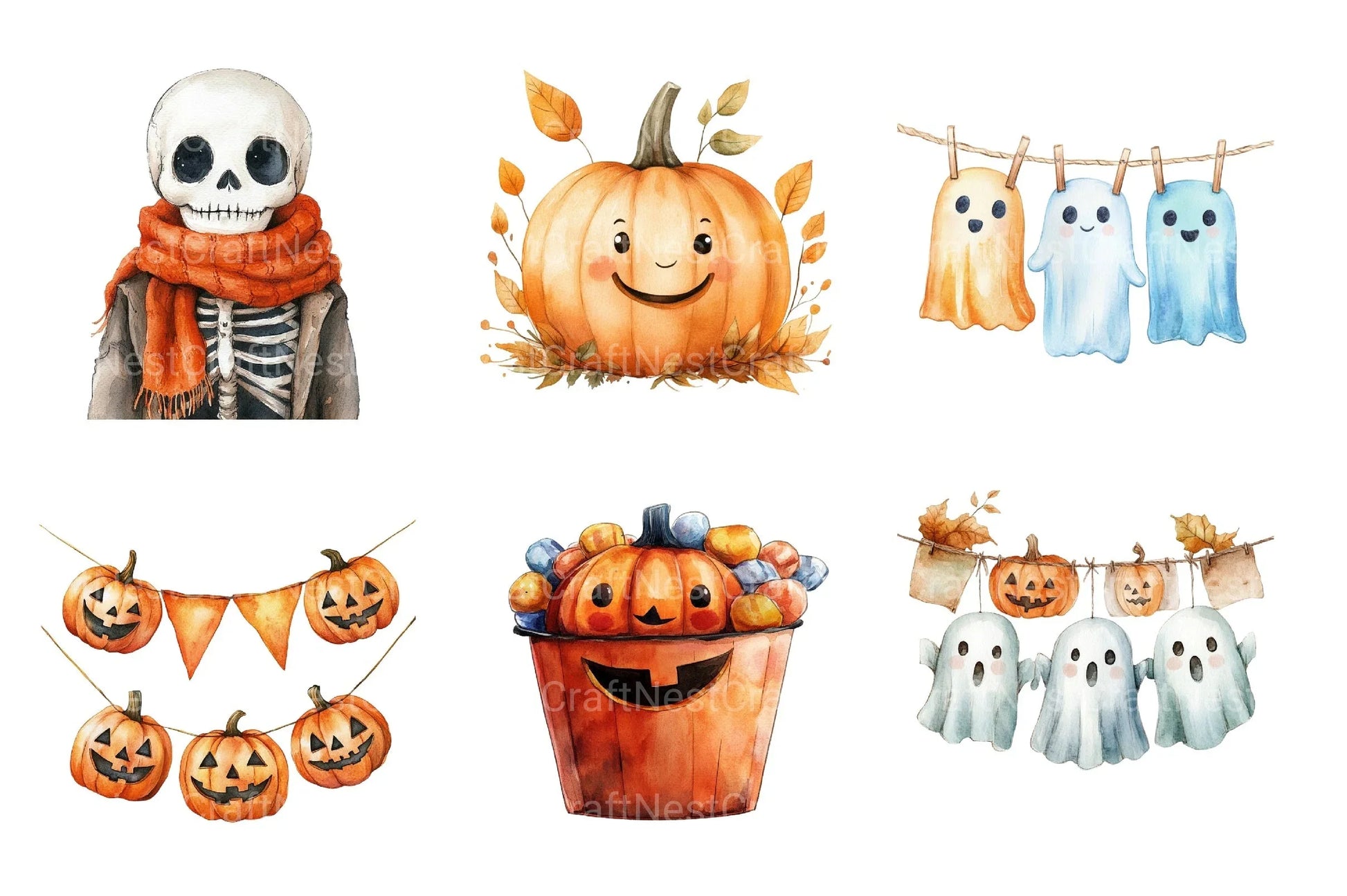 Cute Halloween Clipart Bundle 88 - CraftNest - Digital Crafting and Art