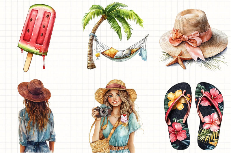 Summer Vacation Clipart Bundle 1 - CraftNest - Digital Crafting and Art