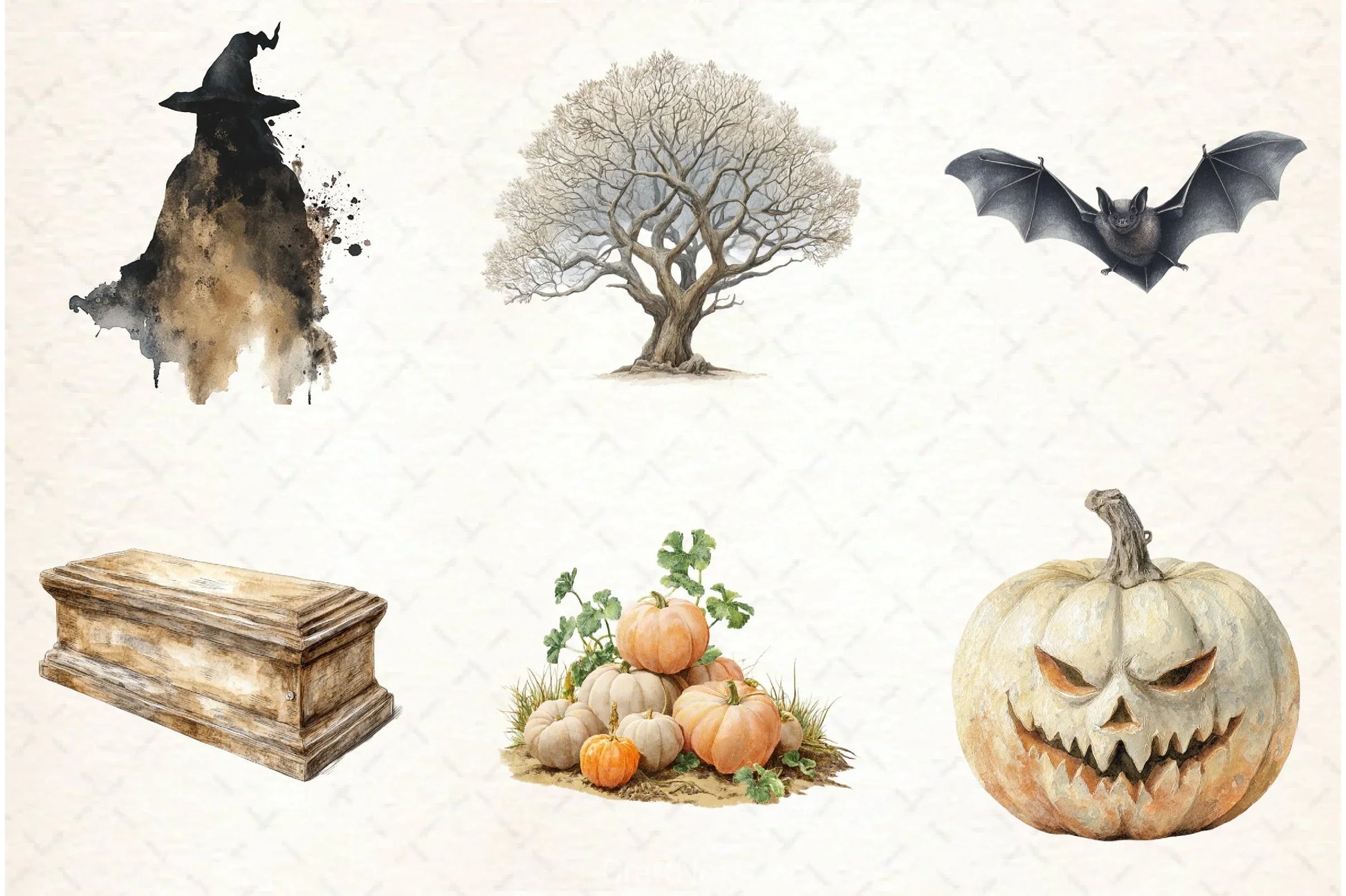 Neutral Halloween Clipart Bundle 7 - CraftNest - Digital Crafting and Art