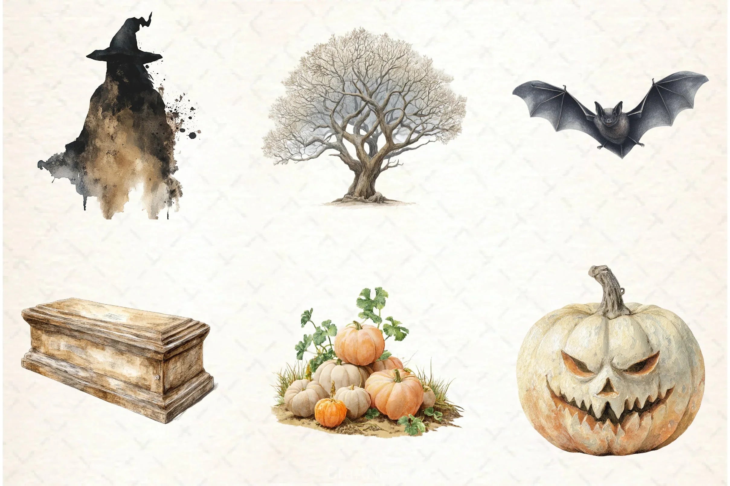 Neutral Halloween Clipart Bundle 7 - CraftNest - Digital Crafting and Art