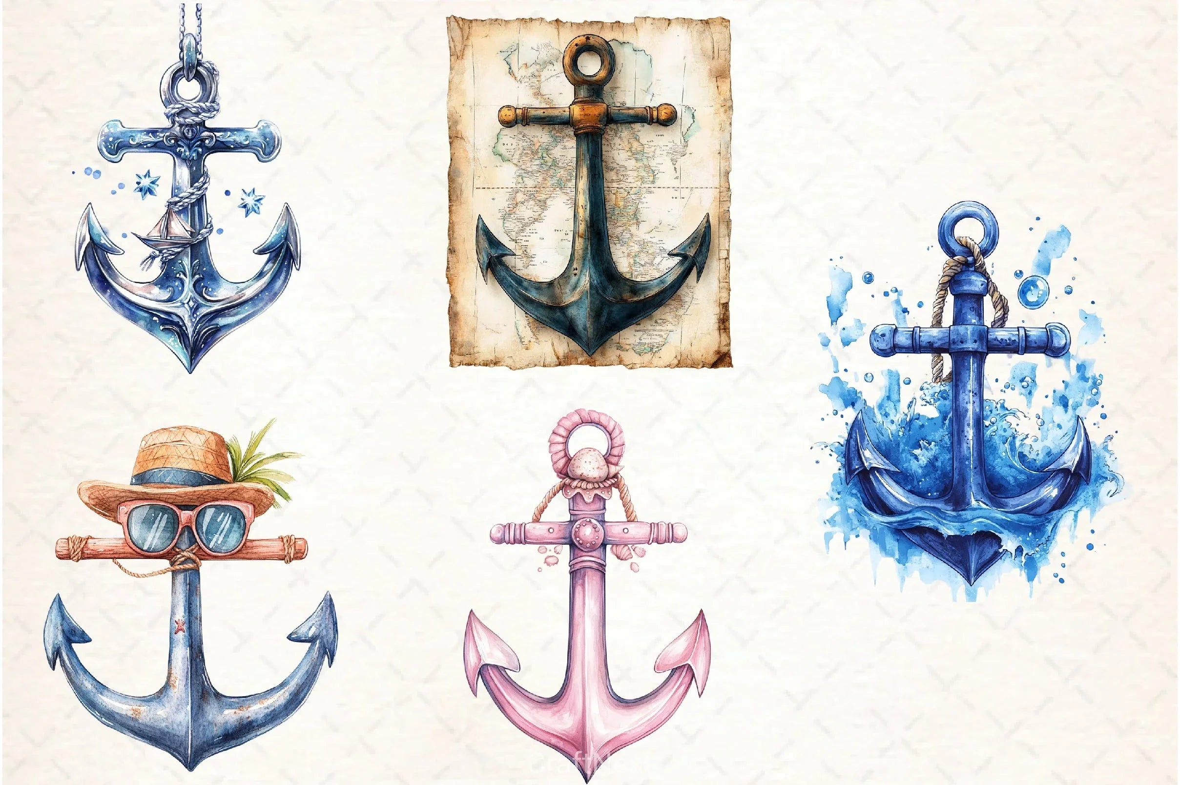 Summer Anchor Clipart Bundle 3 - CraftNest - Digital Crafting and Art