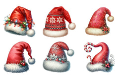 Santa Hat Christmas Decoration Clipart Bundle - CraftNest - Digital Crafting and Art