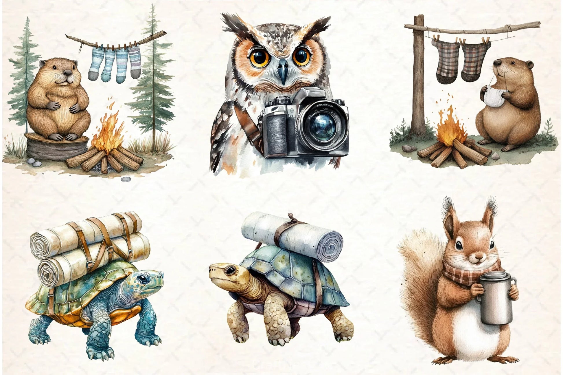 Camping Adventure Animals Clipart Bundle - CraftNest - Digital Crafting and Art