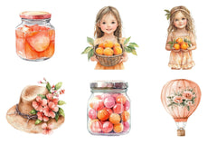 Cute Peaches Garden Fruit Clipart Bundle 2 - CraftNest - Digital Crafting and Art