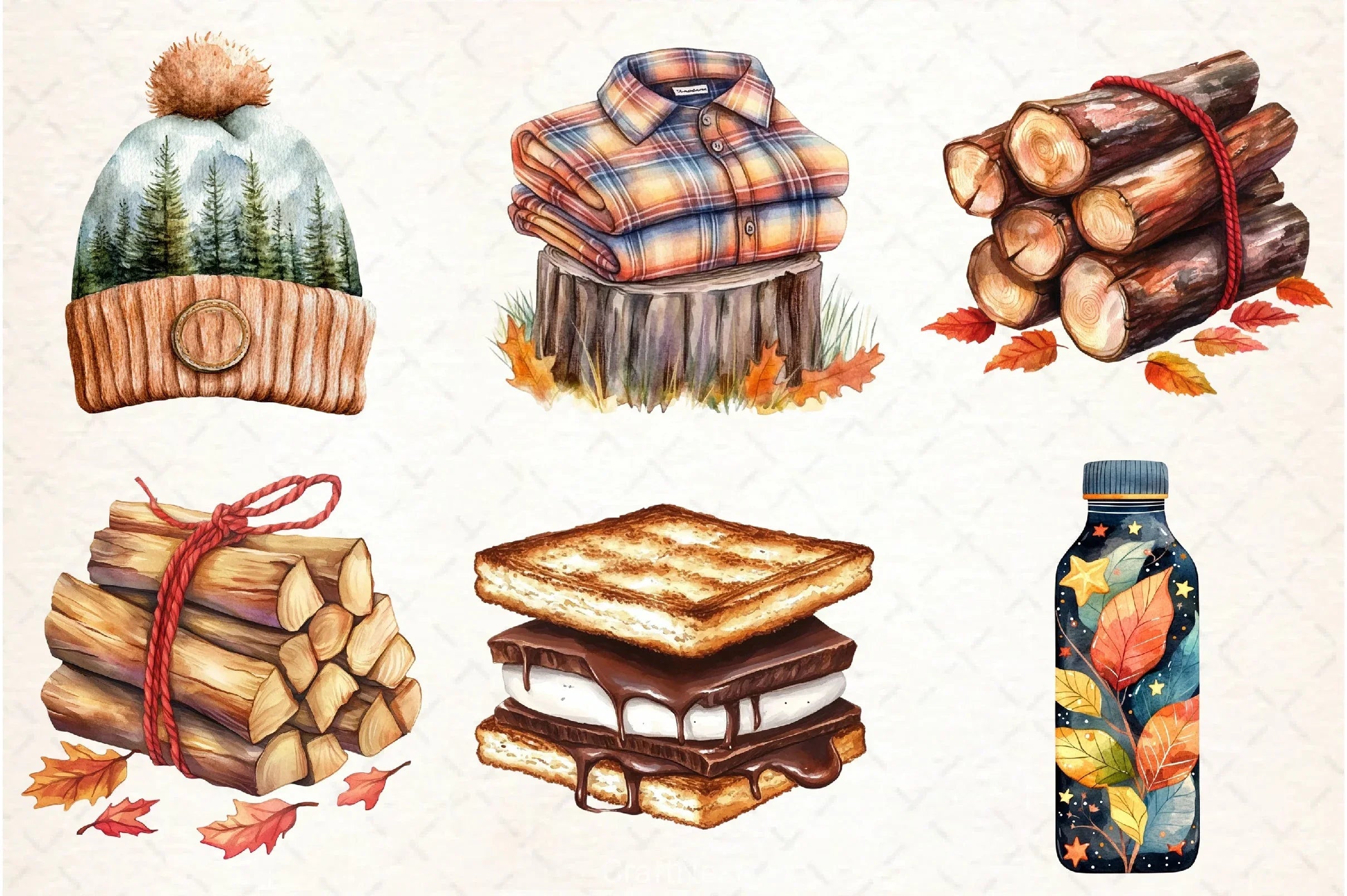 Autumn Camping Clipart Bundle 5 - CraftNest - Digital Crafting and Art