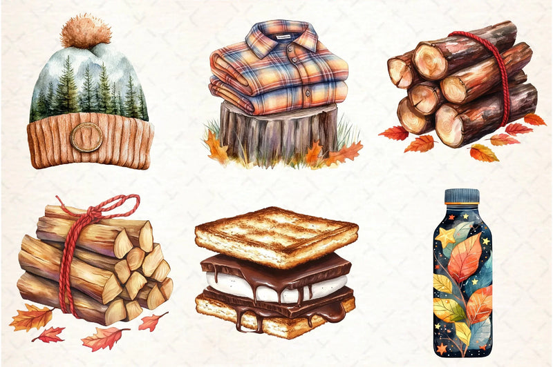 Autumn Camping Clipart Bundle 5 - CraftNest - Digital Crafting and Art