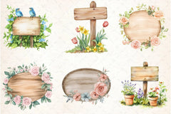 Spring Sign Board Clipart Bundle - CraftNest - Digital Crafting and Art
