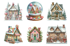 Whimsical Christmas Houses Clipart Bundle - CraftNest - Digital Crafting and Art