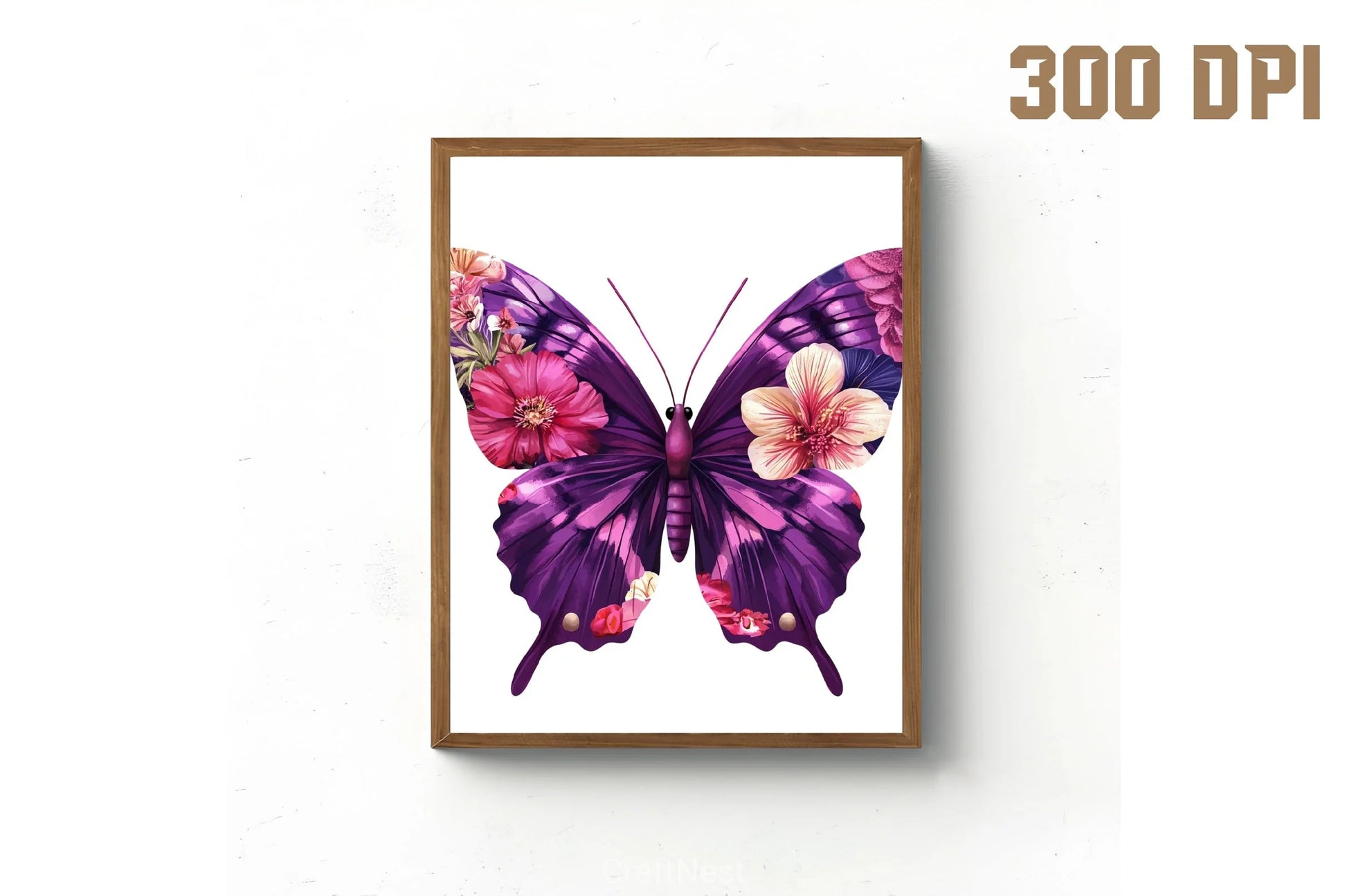 Purple Flower Butterfly Clipart Bundle - CraftNest - Digital Crafting and Art
