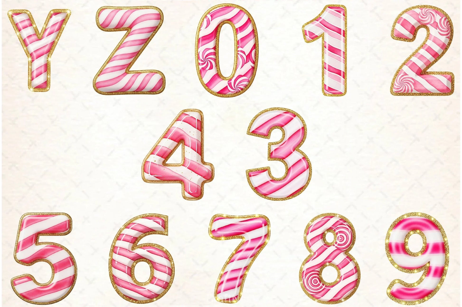 Candy Cane Alphabet Clipart Bundle - CraftNest - Digital Crafting and Art