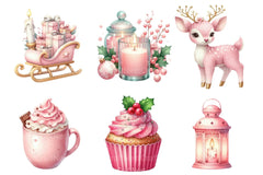 Pink Christmas Clipart Bundle 112 - CraftNest - Digital Crafting and Art