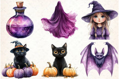 Purple Pastel Halloween Clipart Bundle - CraftNest - Digital Crafting and Art