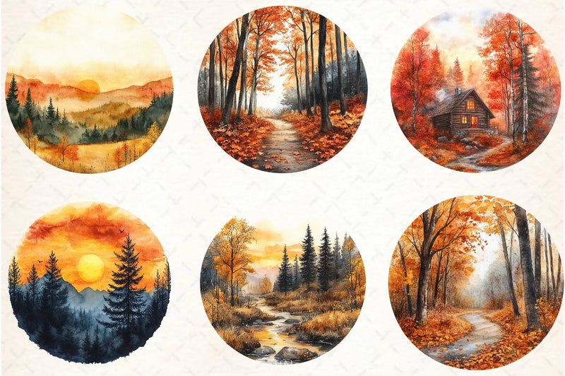 Autumn Landscapes Clipart Bundle - CraftNest - Digital Crafting and Art