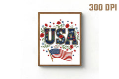 Floral Embroidery USA Retro Clipart Bundle 2 - CraftNest - Digital Crafting and Art