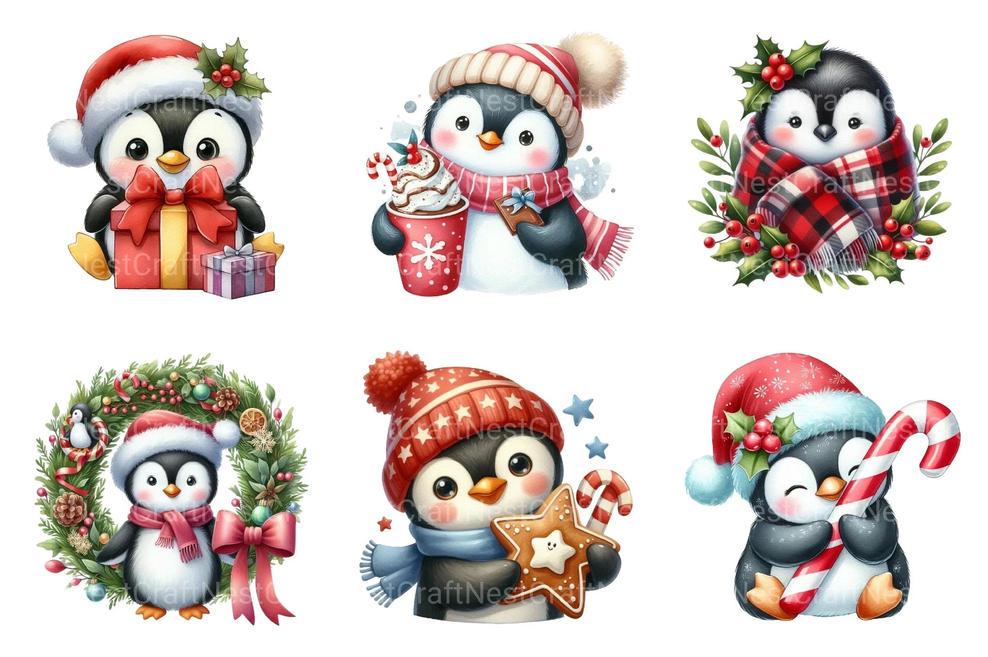 Cute Penguins Clipart Bundle - CraftNest - Digital Crafting and Art