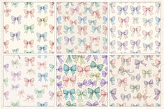 Pastel Coquette Bows Pattern Paper - CraftNest - Digital Crafting and Art