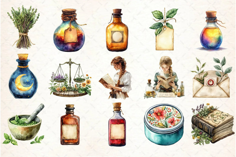 Vintage Apothecary Clipart Bundle 2 - CraftNest - Digital Crafting and Art