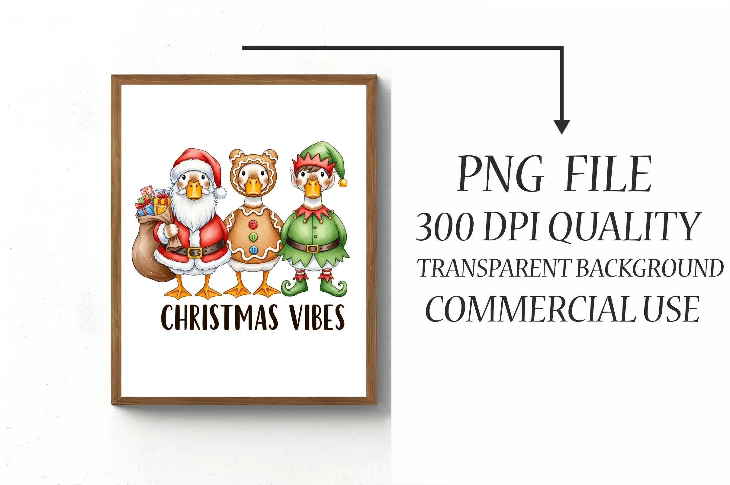 Christmas Vibes Goose Clipart Bundle - CraftNest - Digital Crafting and Art
