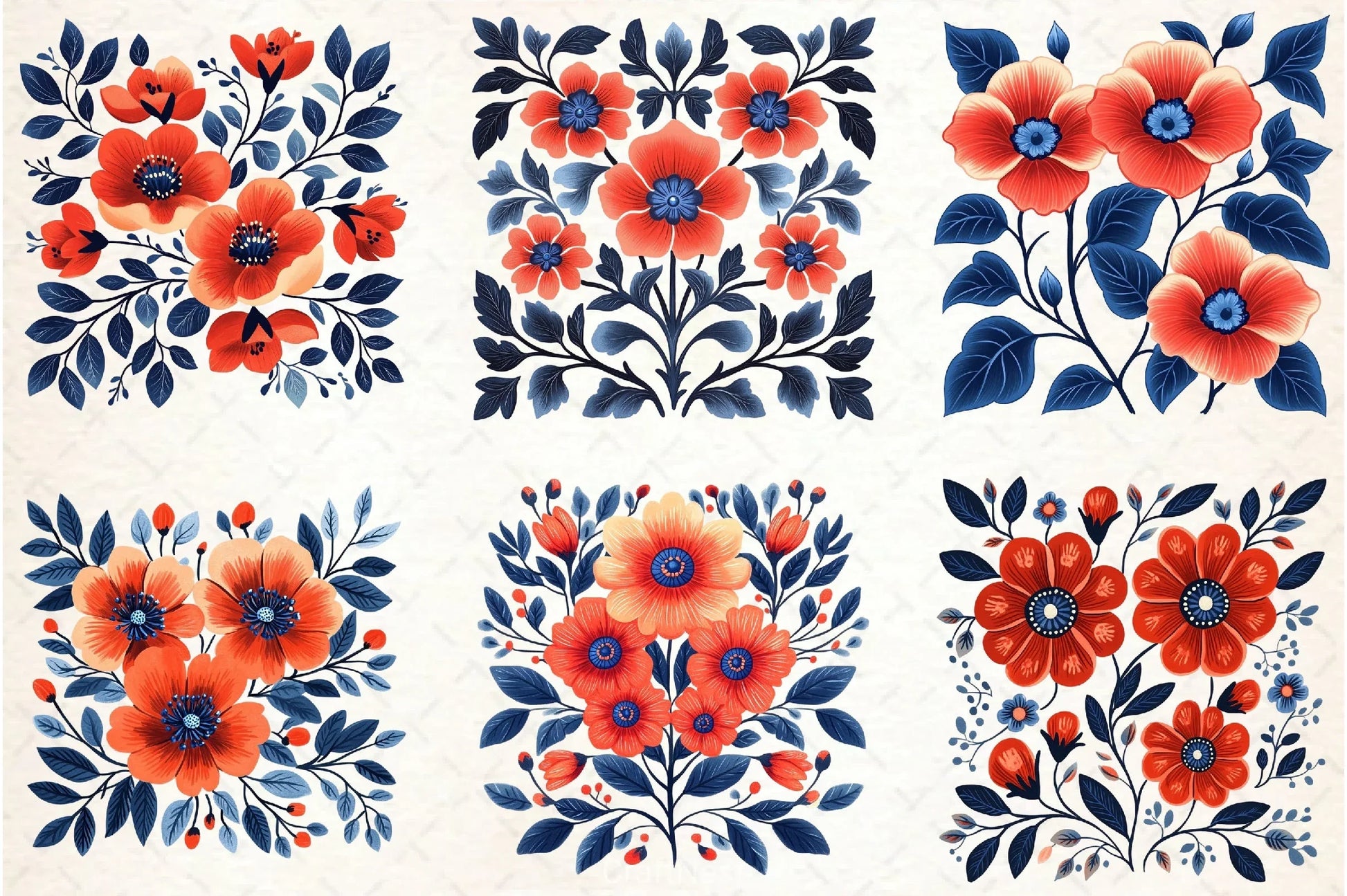 Retro Floral Clipart Bundle - CraftNest - Digital Crafting and Art