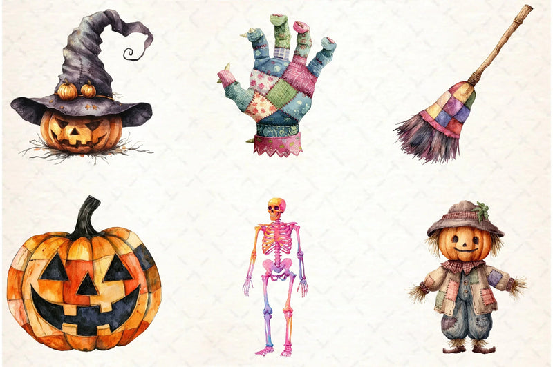 Halloween Patchwork Clipart Bundle - CraftNest - Digital Crafting and Art