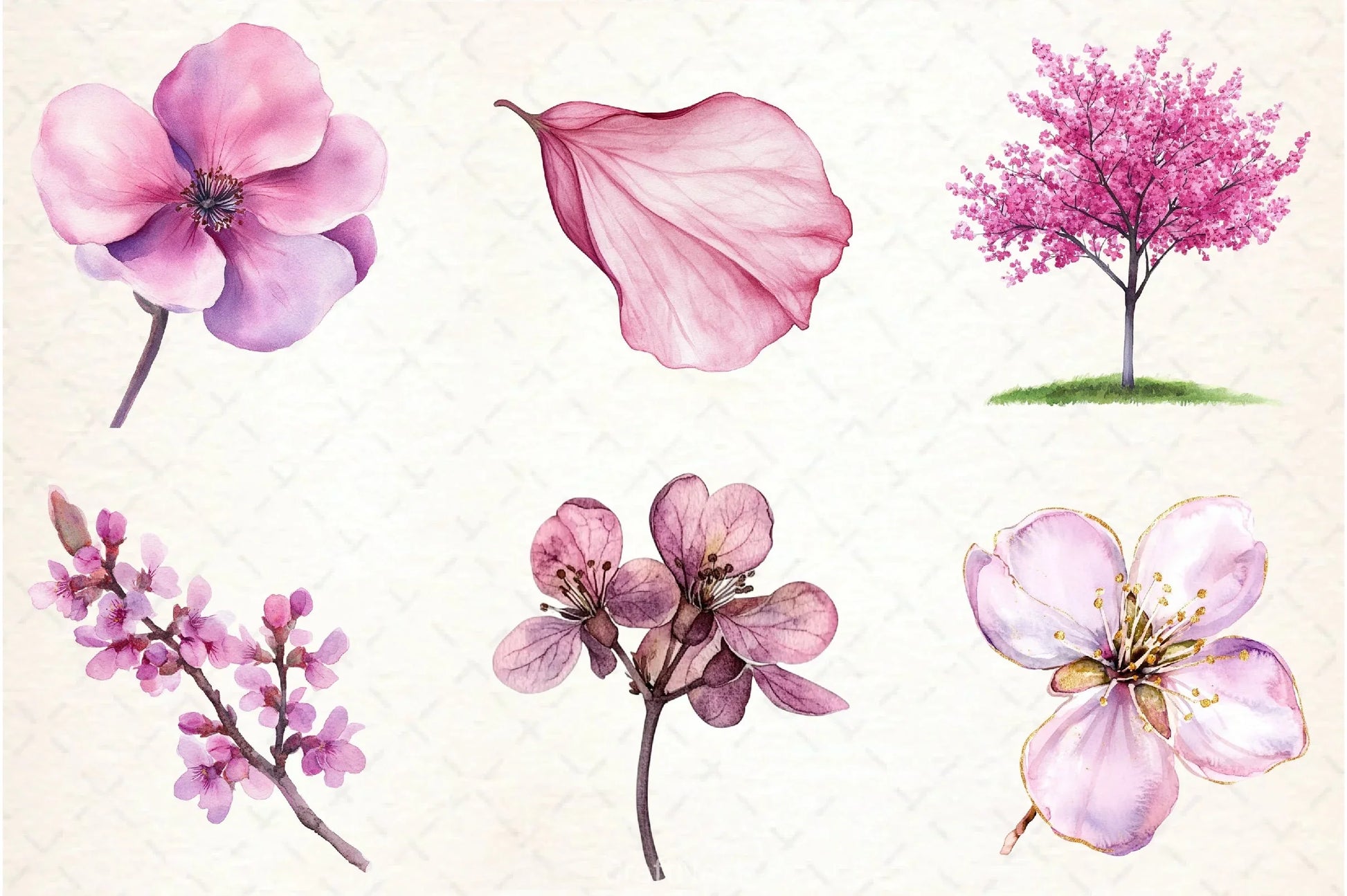 Spring Redbud Flower Clipart Bundle 3 - CraftNest - Digital Crafting and Art
