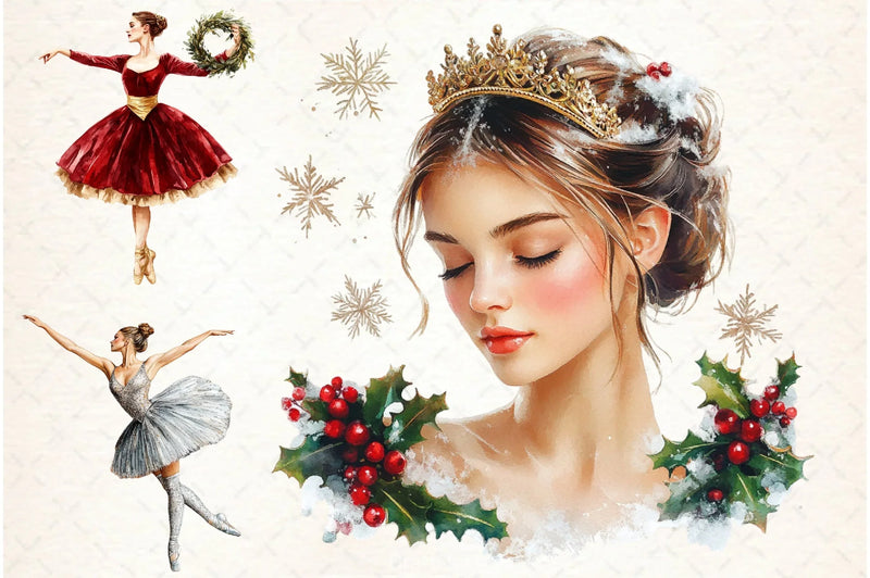 Christmas Ballerina Clipart Bundle - CraftNest - Digital Crafting and Art