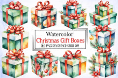 Christmas Gift Boxes Clipart Bundle - CraftNest - Digital Crafting and Art