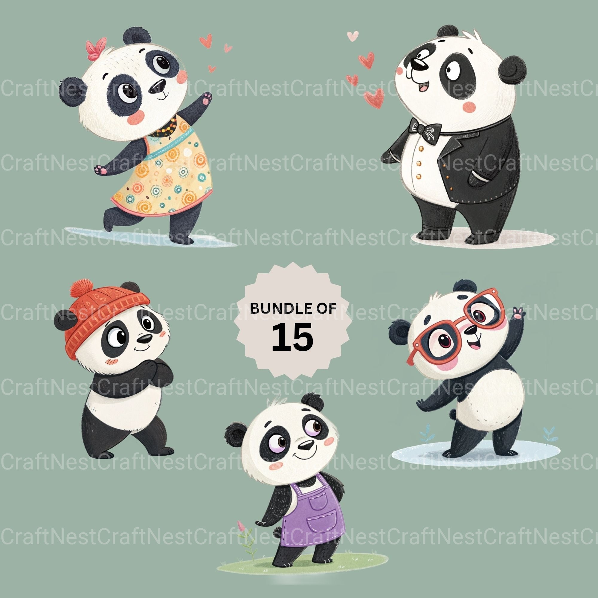 Panda Clipart Bundle