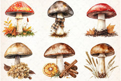 Autumn Mushroom Clipart Bundle - CraftNest - Digital Crafting and Art