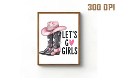 Let's Go Girls Cowgirl Boots Clipart Bundle - CraftNest - Digital Crafting and Art