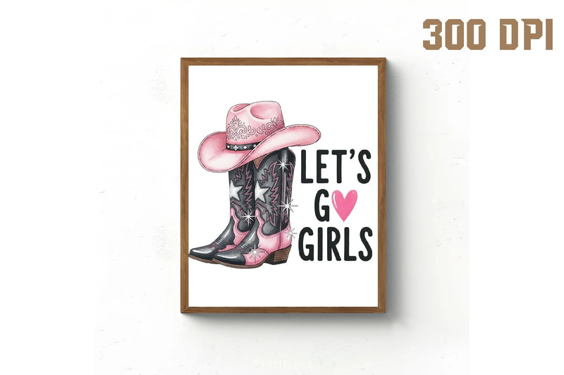 Let's Go Girls Cowgirl Boots Clipart Bundle - CraftNest - Digital Crafting and Art