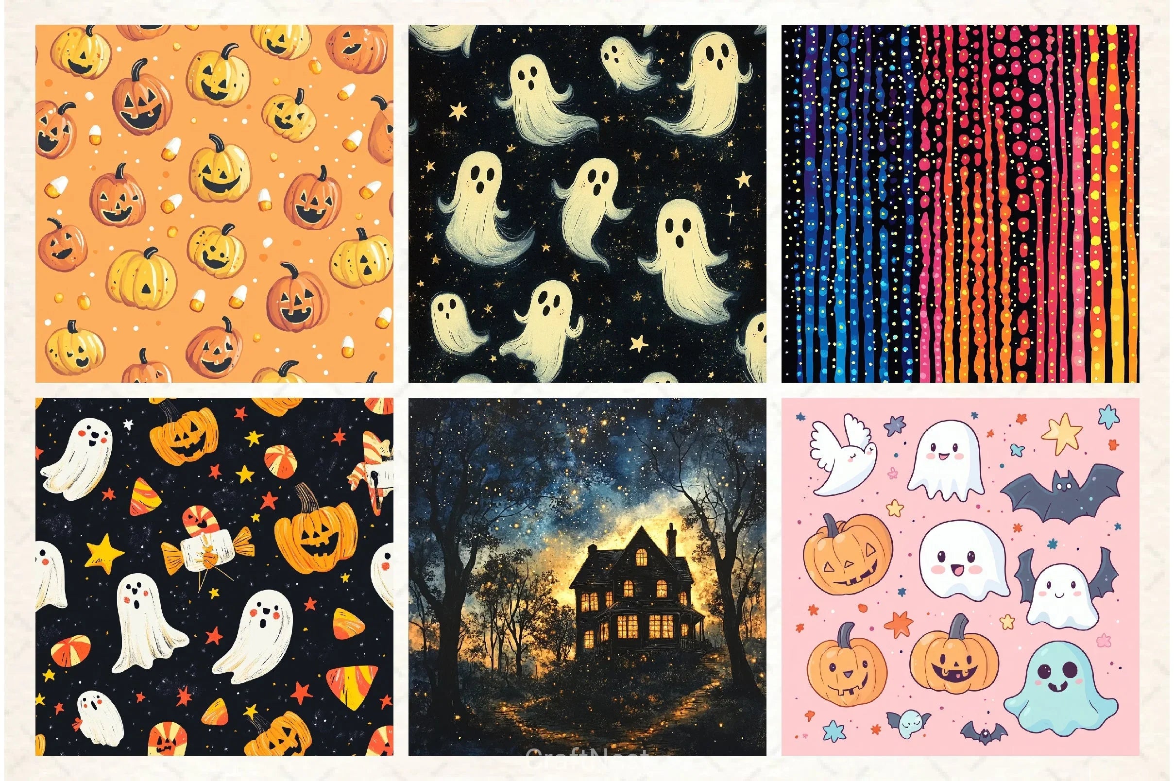 Halloween Digital Paper Pack 4 - CraftNest - Digital Crafting and Art
