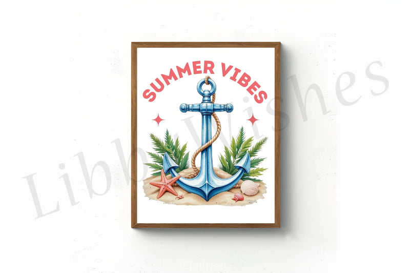 Summer Vibes Anchor Clipart Bundle 1 - CraftNest - Digital Crafting and Art