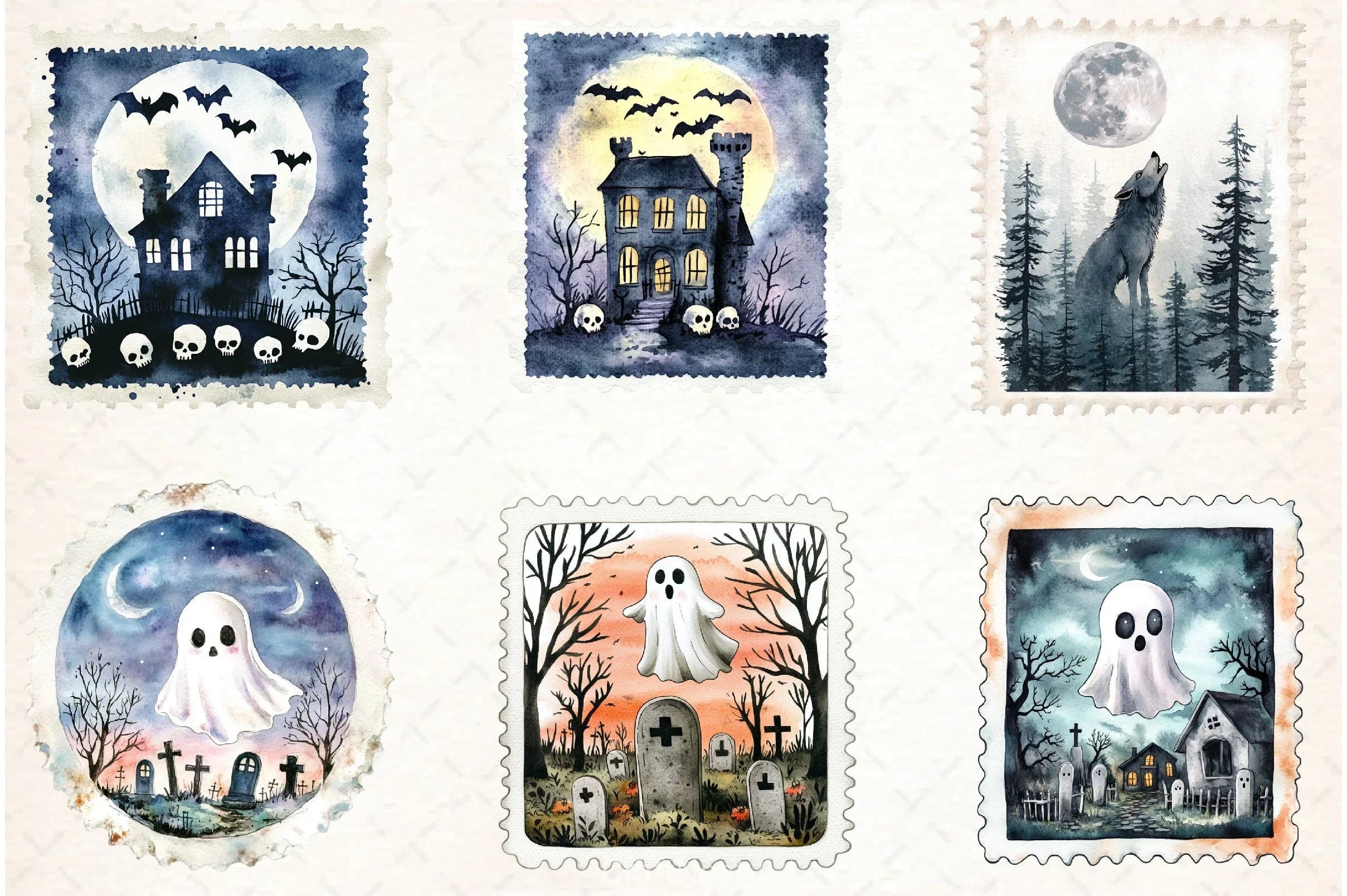 Halloween Stamp Clipart Bundle 2 - CraftNest - Digital Crafting and Art