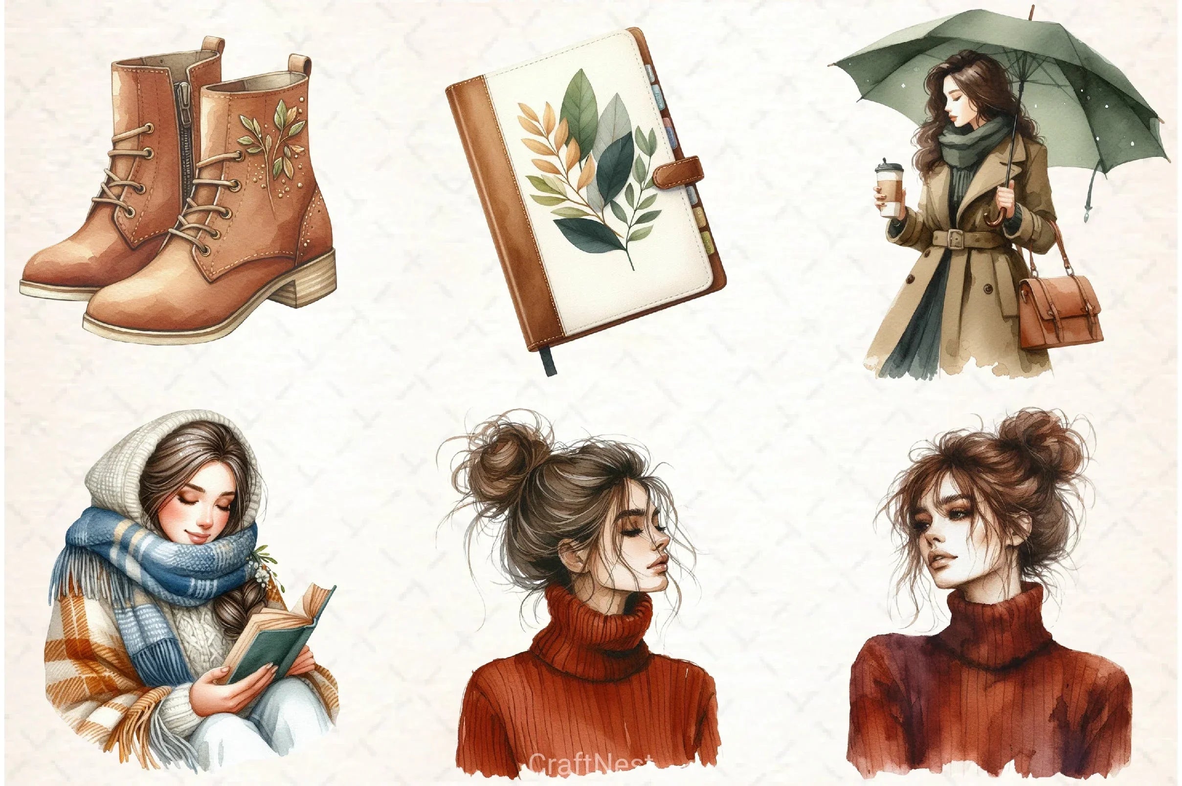 Autumn Cozy Fall Clipart Bundle - CraftNest - Digital Crafting and Art