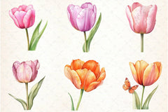 Tulip Flower Clipart Bundle 5 - CraftNest - Digital Crafting and Art