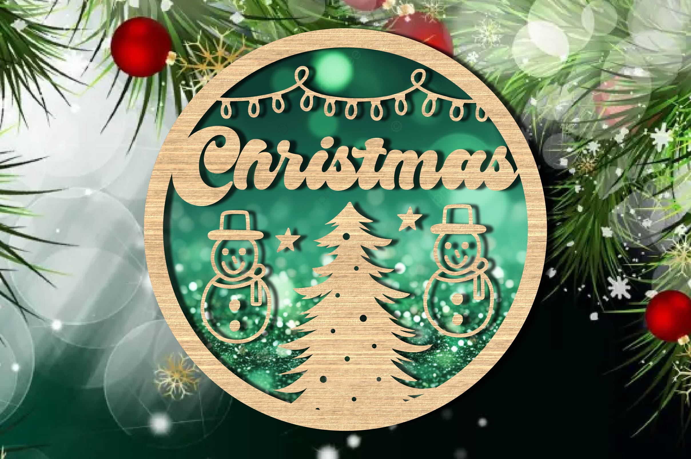 Christmas Ornament Cuttable Design Clipart Bundle 1