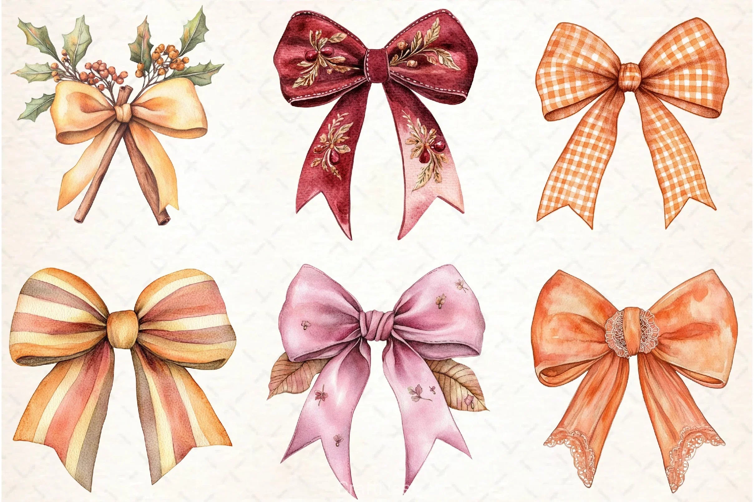 Autumn Coquette Bows Clipart Bundle - CraftNest - Digital Crafting and Art