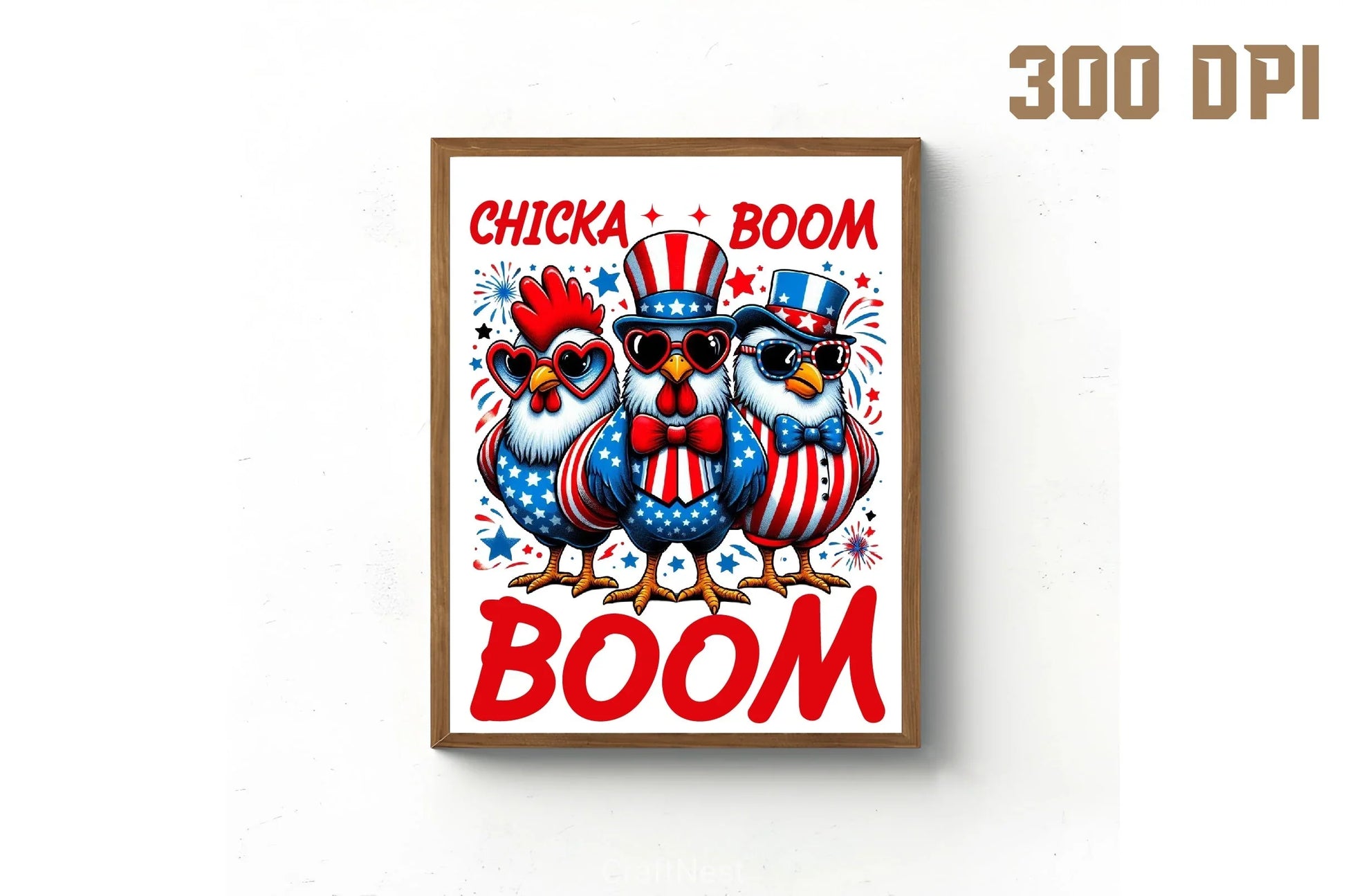 Patriotic Chicken USA 4th of July Clipart Bundle 5 - CraftNest - Digital Crafting and Art